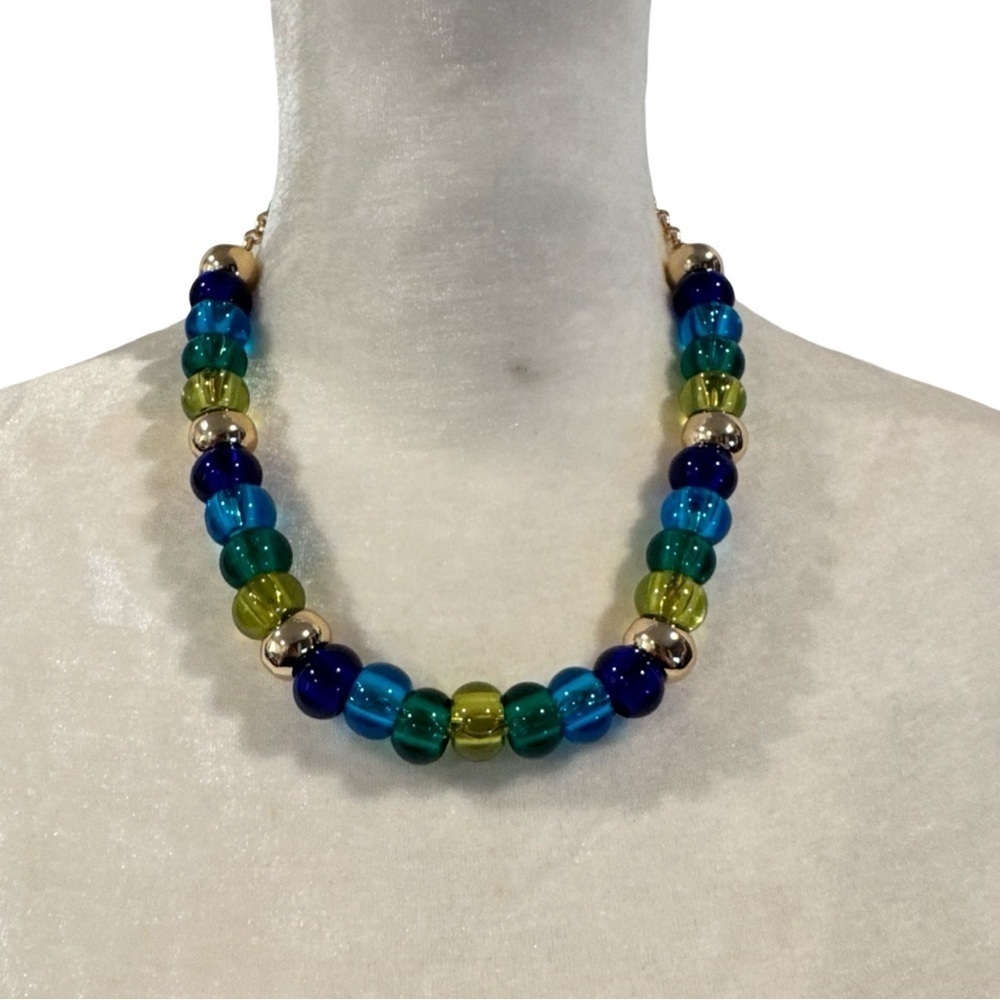 Isaac Mizrahi Shades of Blue Beaded Necklace - Picture 1 of 4